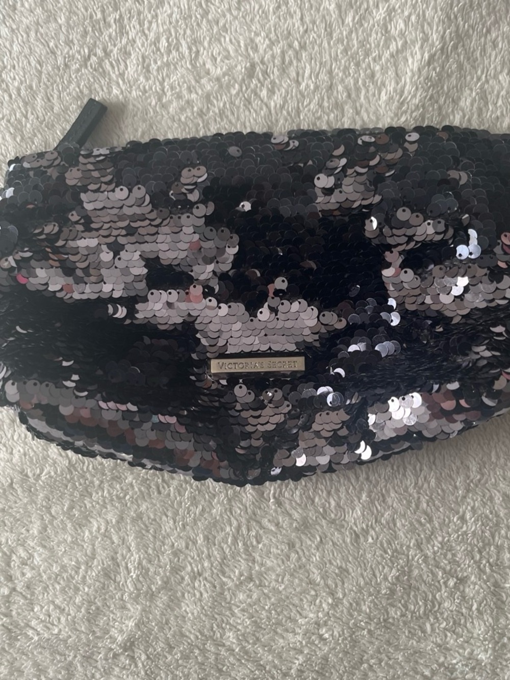 Victoria's Secret Black Sequin Wristlet Clutch